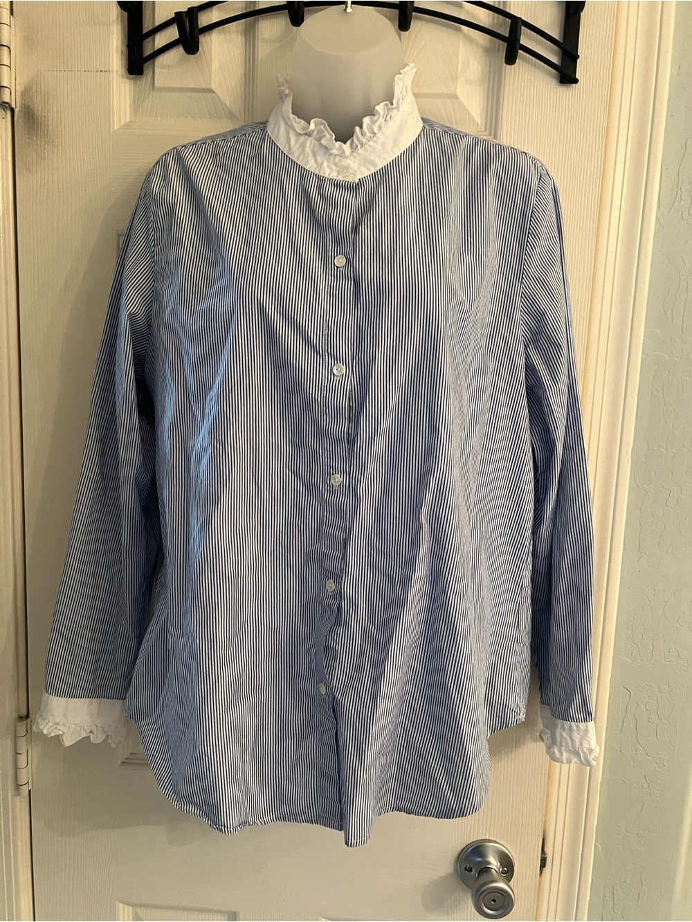 Nili Lotan stripe blouse large cotton